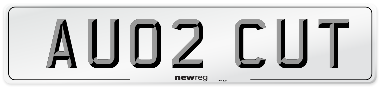 AU02 CUT Number Plate from New Reg